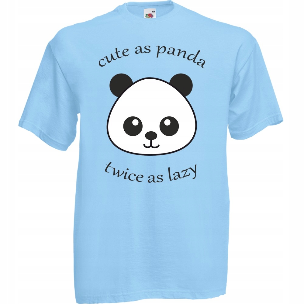 

Koszulka zabawna panda prezent M błękitna