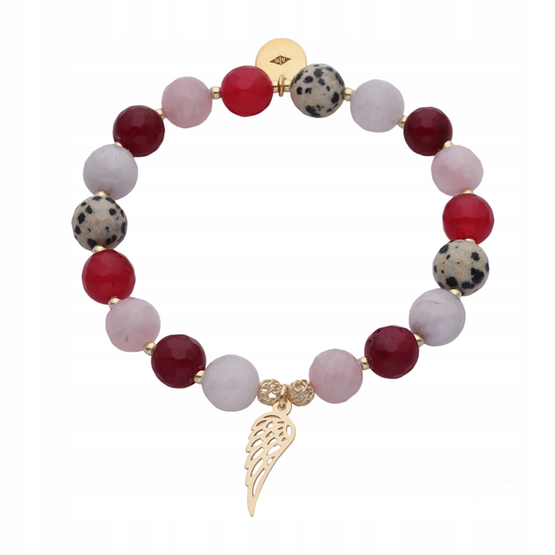 Náramek s kameny Ag 925 stříbrný pozlacená s křidélkem PW0010324BG