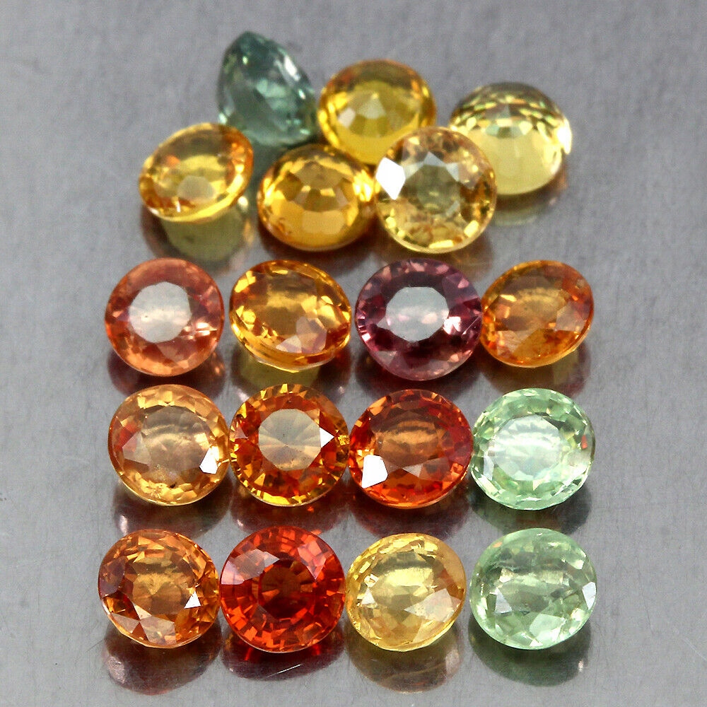 Safíry Songea přírodní kameny 5.29ct 18 kusů