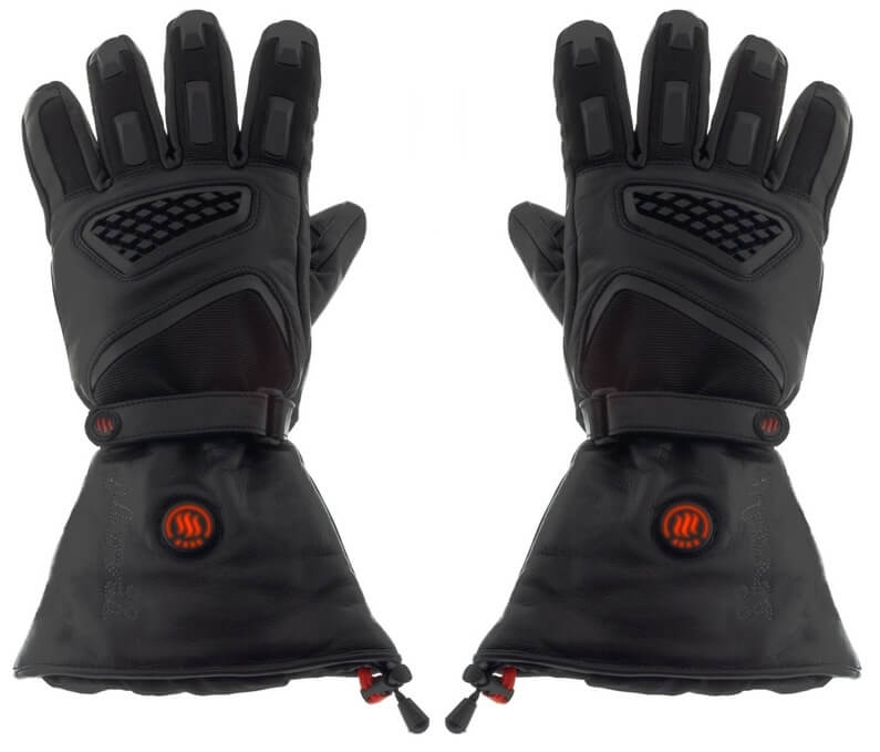 Vyhrievané motocyklové rukavice z prírodnej kože čierne Glovii GS1 XL