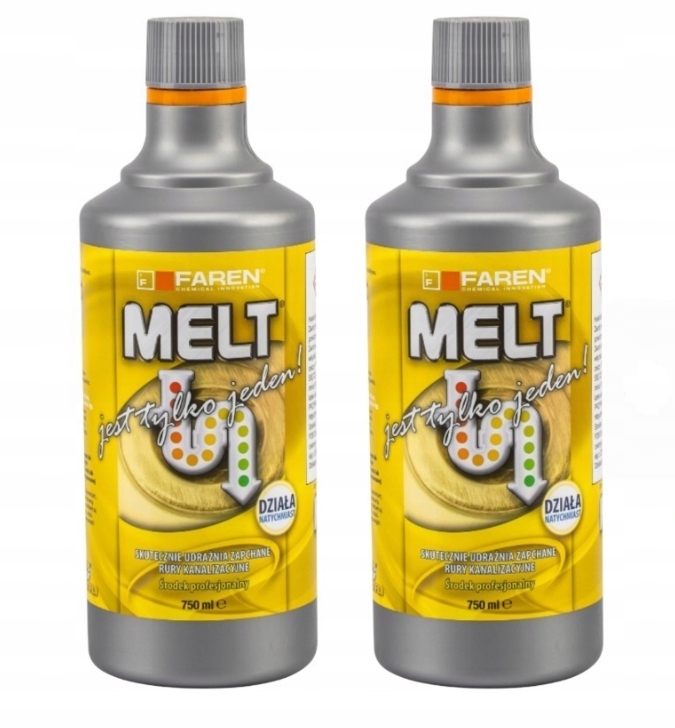 Melt środek do udrażniania rur syfonów kanalizacyjnych 2 szt.+Tester Citrus