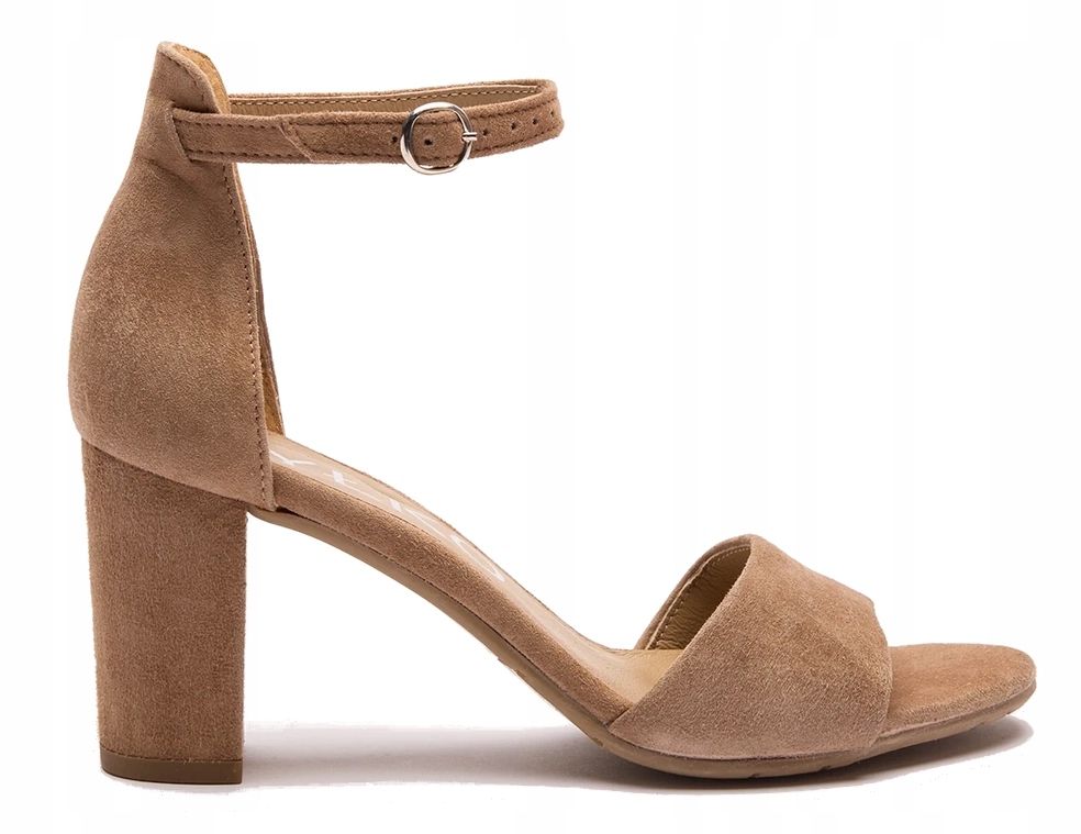 Velurové Sandály Na Vysokém Podpatku Dámské Módní Světle Hnědé Ryłko 35