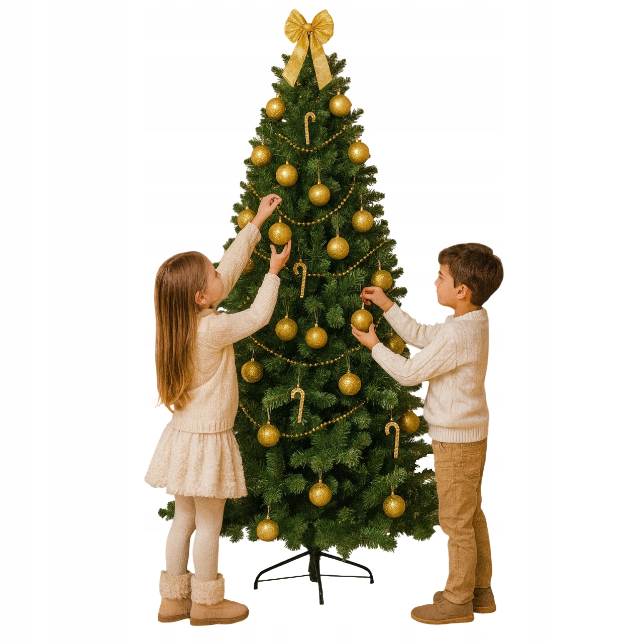 umelý vianočný stromček 210 cm Hustá jedľa Smrek Prírodná so stojanom Veľká