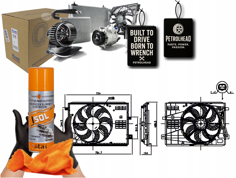 Ventilátor Chladiče S Krytem Ds Ds 4 II Ds 7 Citroe #Petrolhead Pro+ Kit4