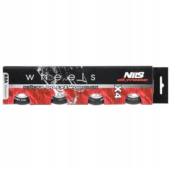 KÓŁKA PU 70x24 82A CZARNE MATOWE 4 szt. NILS EXTREME ZESTAW Marka Nils Extreme