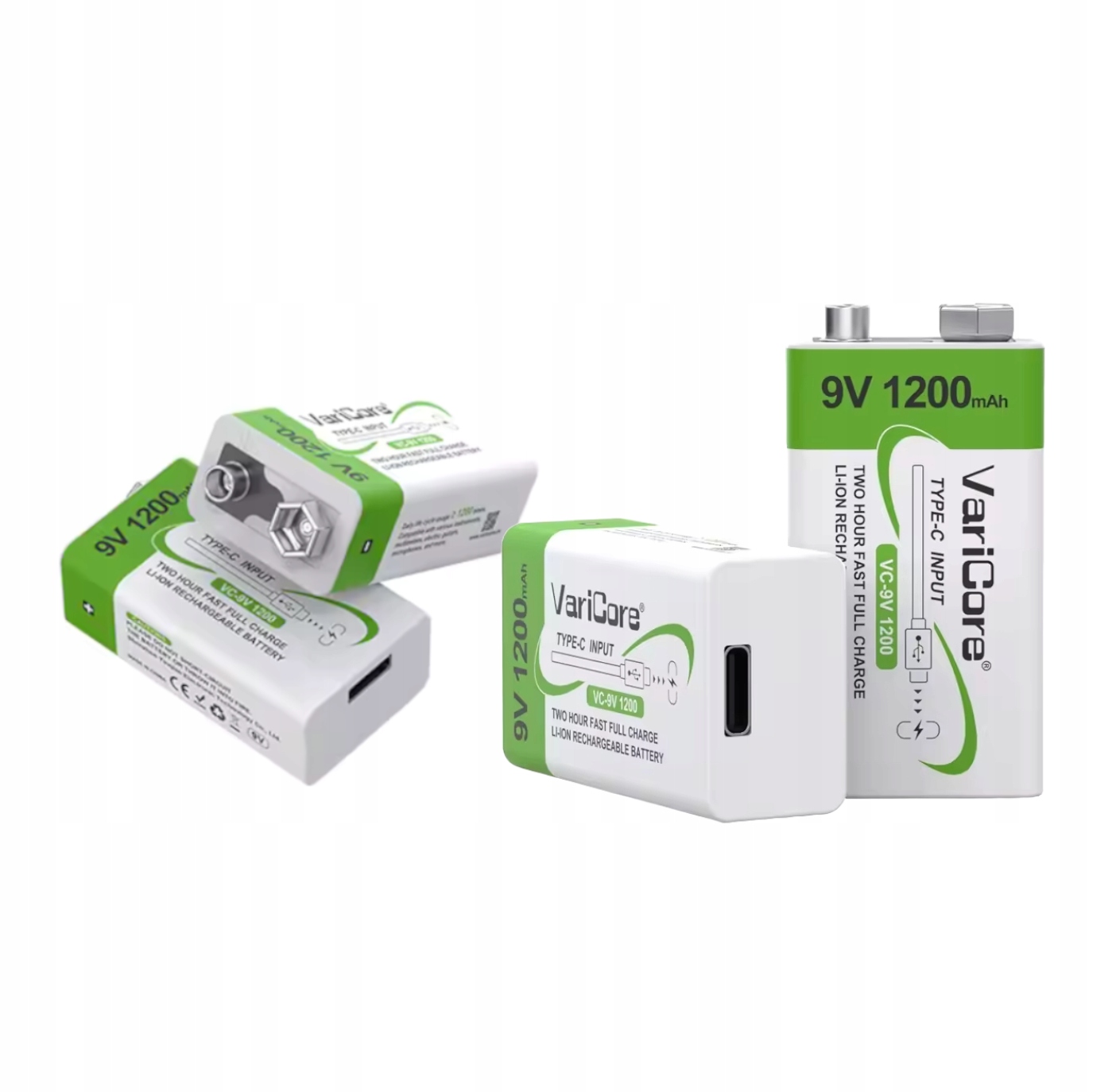 Akumulátor baterie článek VariCore VC-9V 1200-USB 9V Li-ion 1200 mAh 4ks