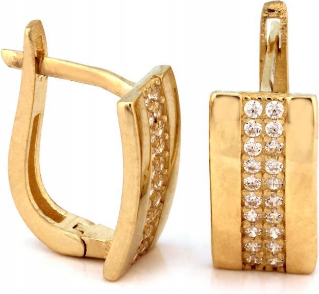 Jemné zlaté náušnice 585 anglické plechy se zirkony dárek