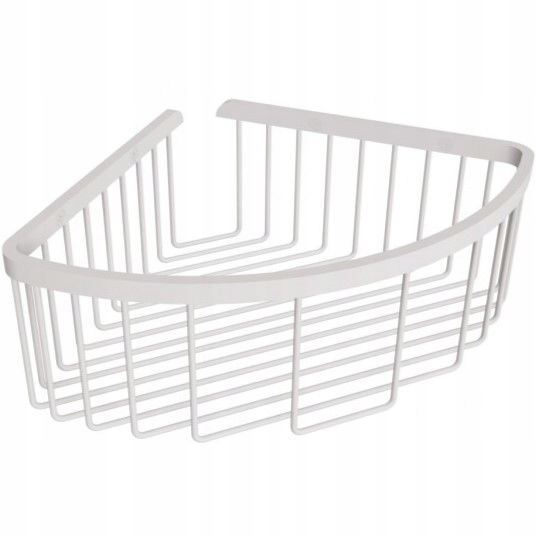 Rohový polkruhový sprchový košík biely Andex Classic 084B