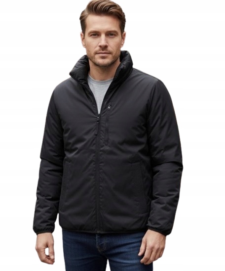 Bunda Abercrombie Hollister L péřová zimní oboustranná černá prošívaná