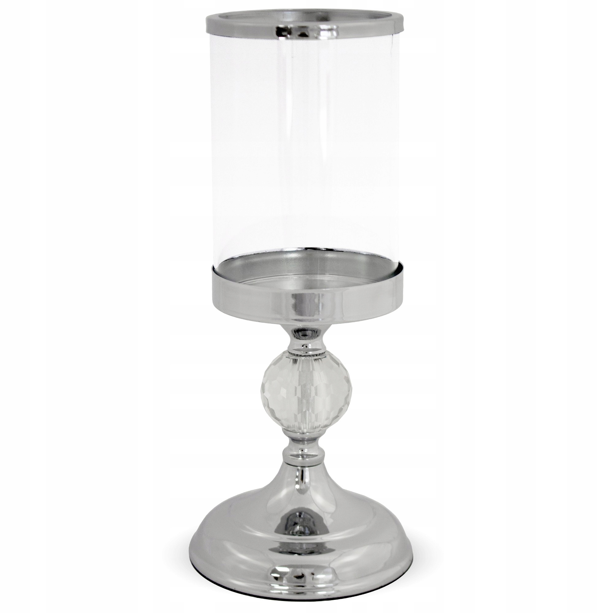 ŚWIECZNIK METALOWY, SZKLANY, GLAMOUR, DEKORACJA