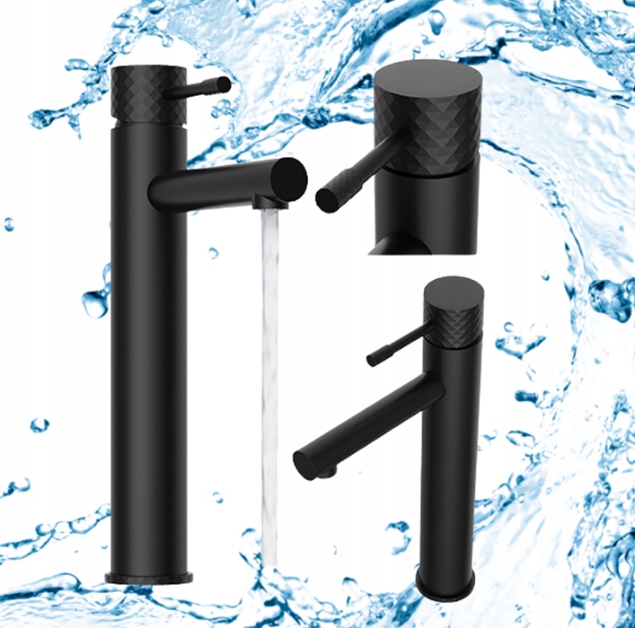 Stojanková umývadlová batéria vysoká do kúpeľne čierna Glami