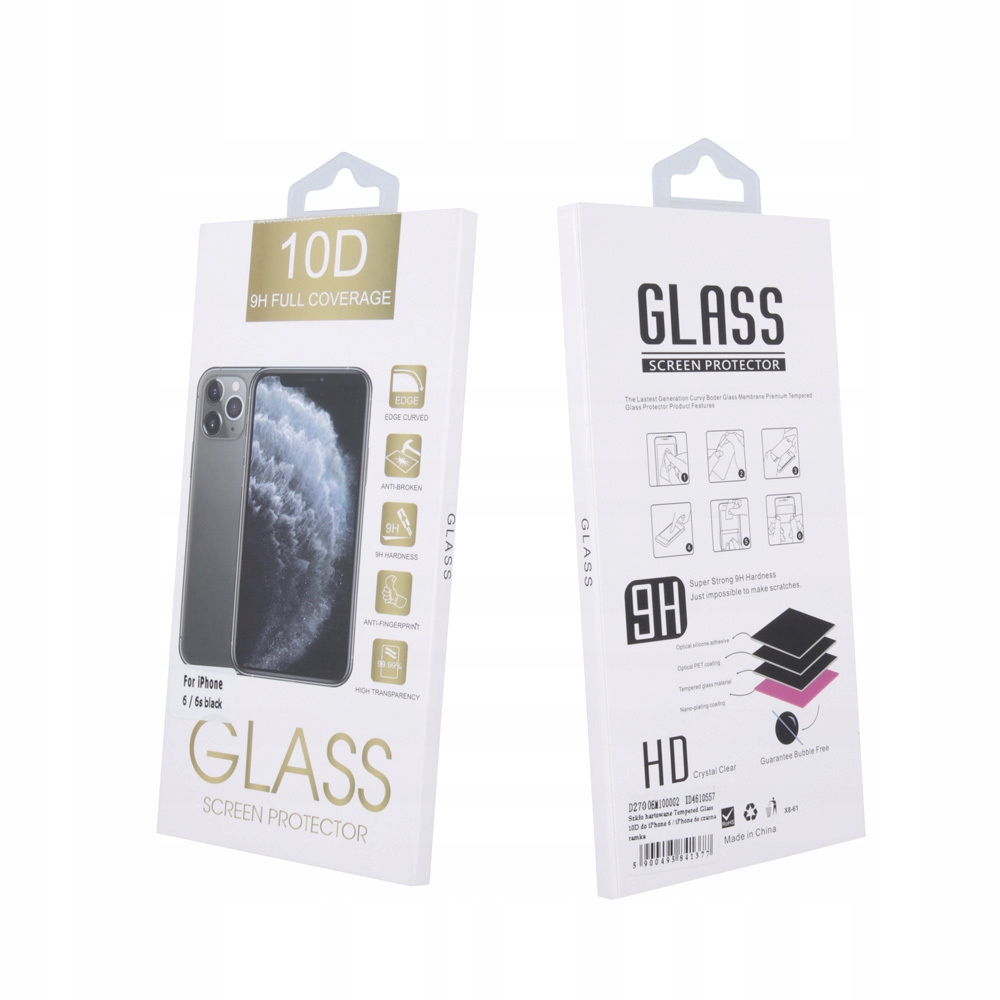 

Szkło hartowane 10D iPhone 6 / 6s czarna ramka