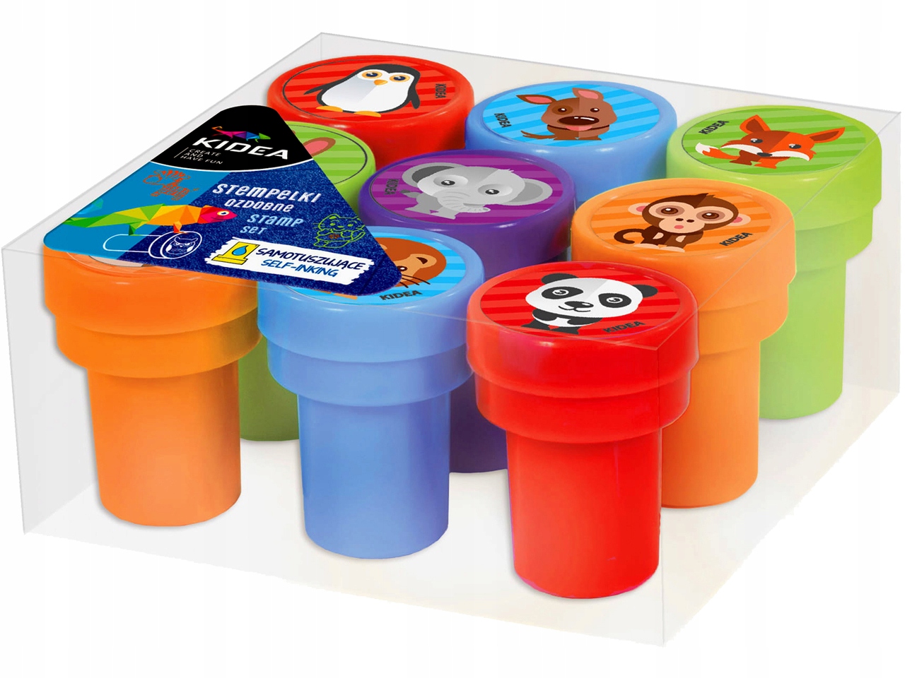 KIDEA Ozdobne STEMPELKI Stemple Zwierzątka 9 szt pieczątki Dla Dzieci Marka Kidea