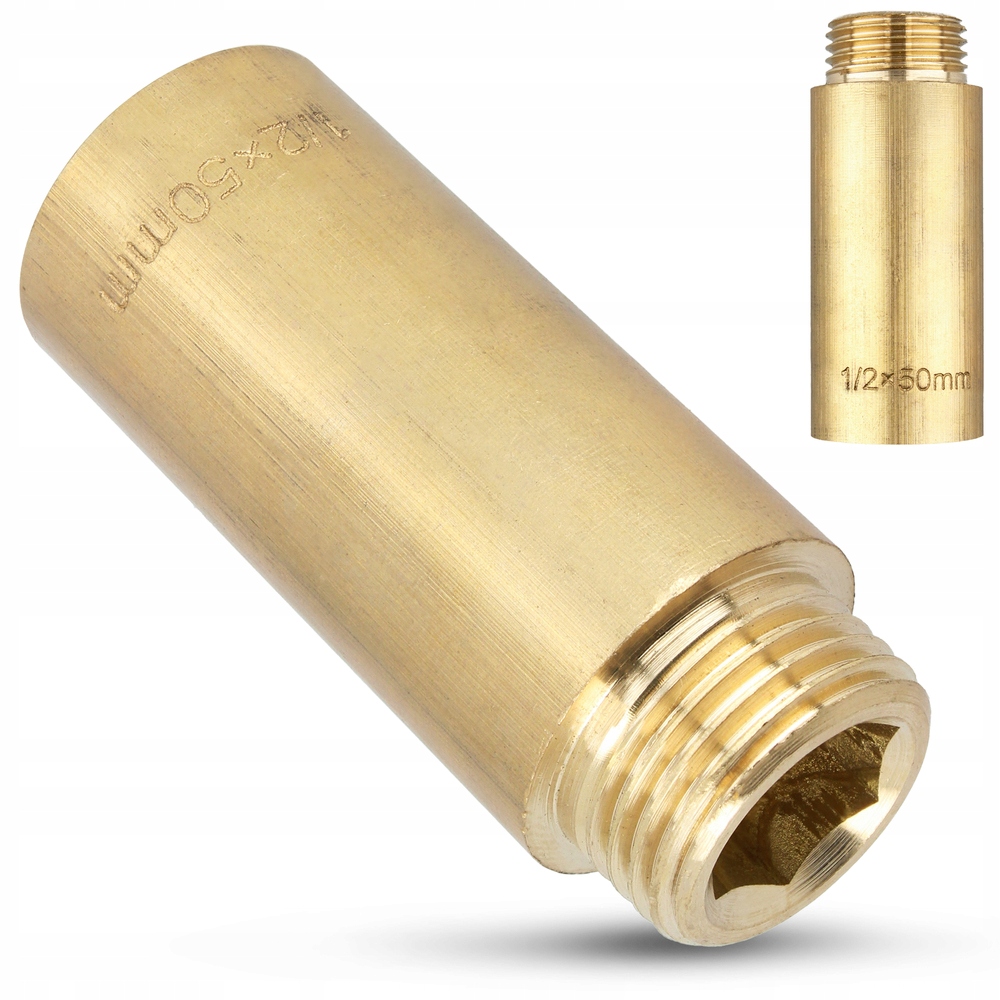 

Złączka mosiężna przedłużka 1/2'' 50 mm mosiądz