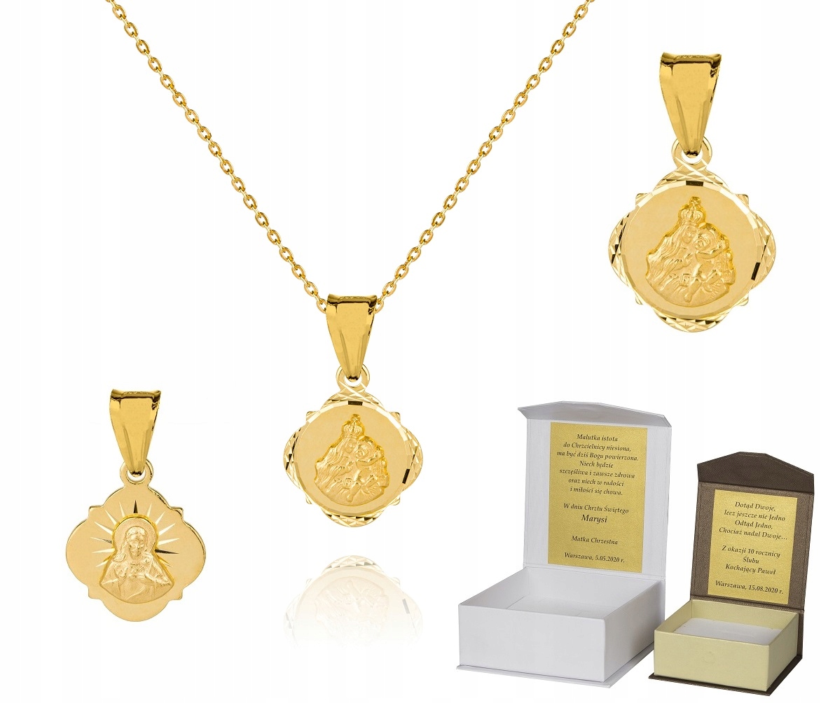 925 Zlatý Řetízek Medailon 45 CM Věnování A4M31