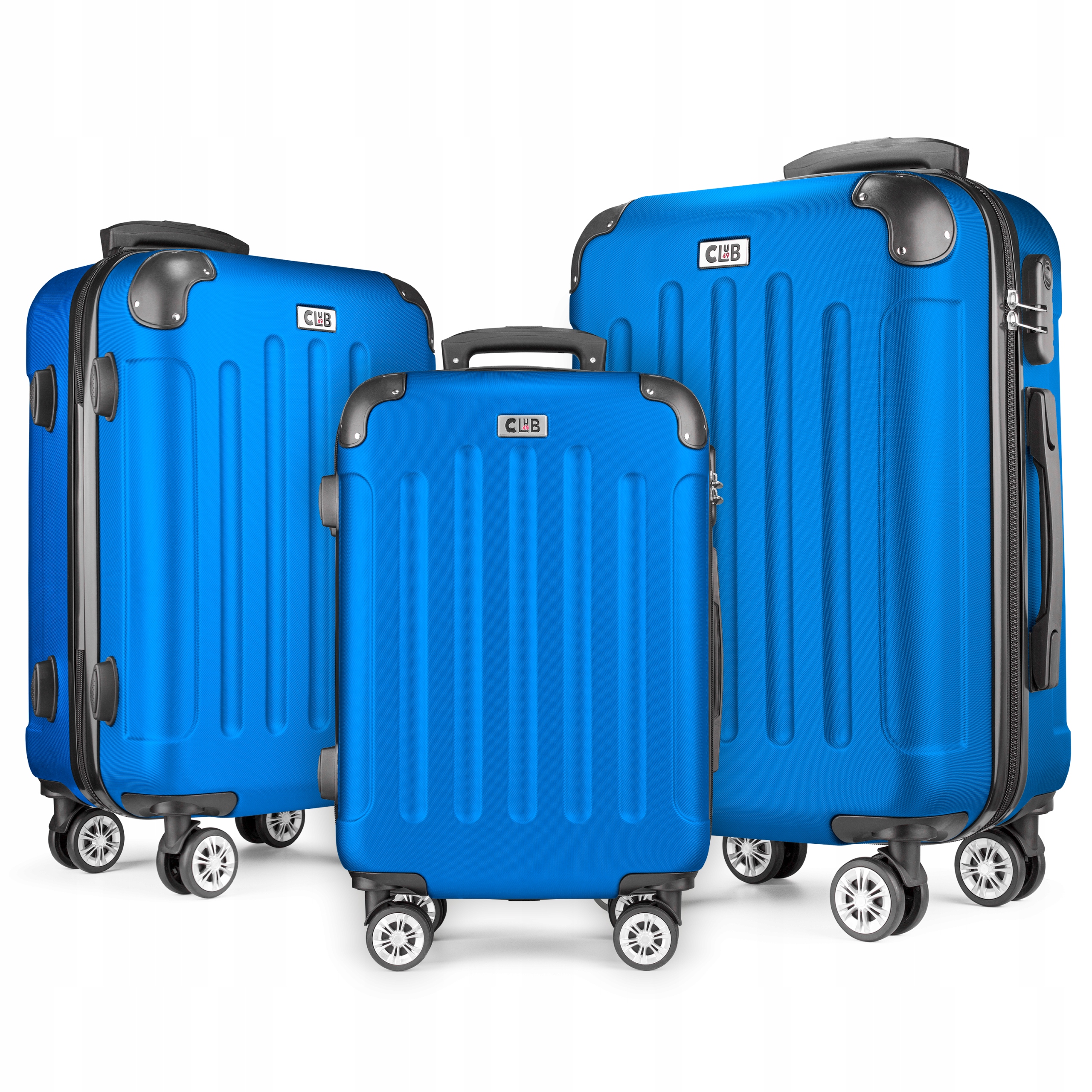 Posh Sada tvrdých cestovních kufrů z Abs, modrá (M-L-XL Set)