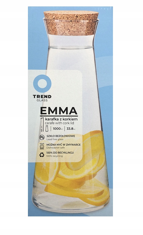 Karafka do soku napojów lemodniady z korkiem TG EMMA 1145 ml Rodzaj karafka