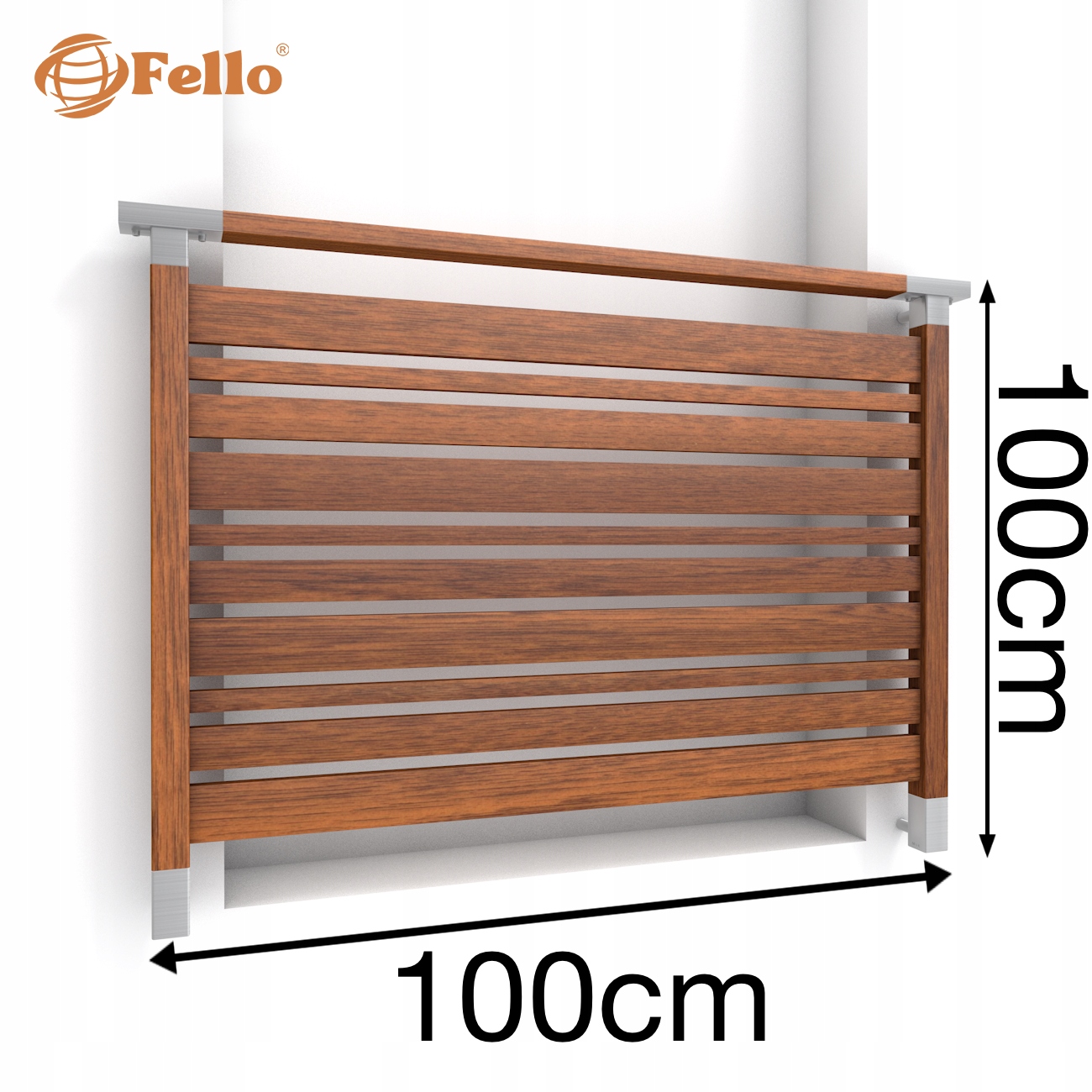 Multi Francúzsky balkón 100 cm Balustrada Drevo