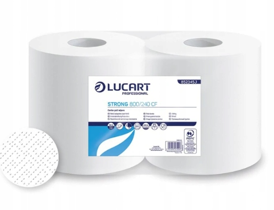 LUC-852345J - Lucart czyściwo papierowe 2-warstwowe, celulozowe, 240mb, op. 2 rolki 852345 — miniatura 2