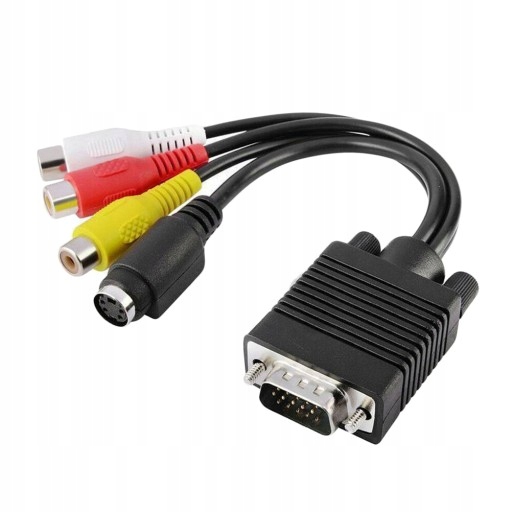VGA SVGA na S-Video 3 RCA TV AV Out TV-Out Convert Złącza DisplayPort - USB typ C