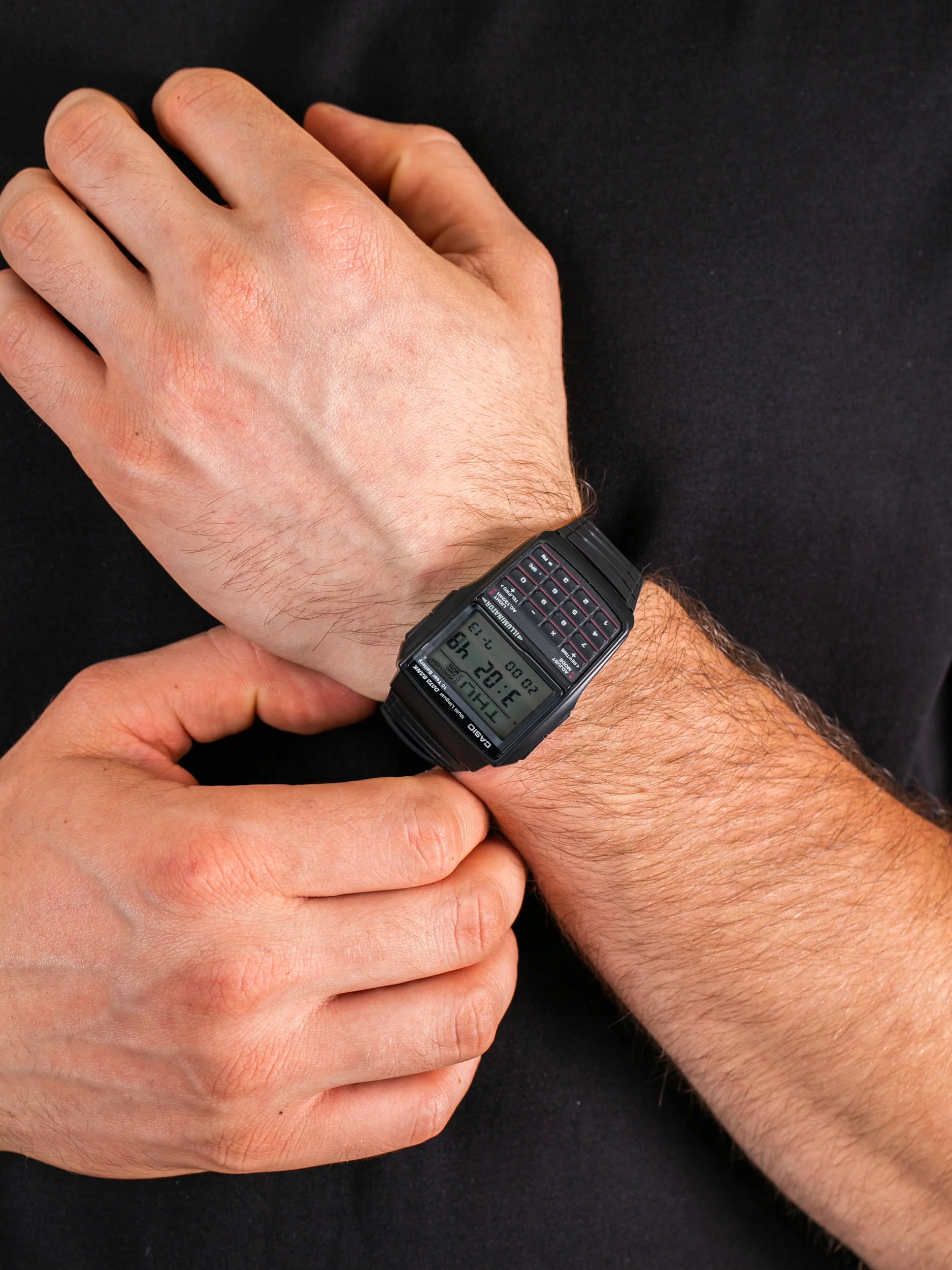 KULTOWY ZEGAREK MĘSKI CASIO VINTAGE DATABANK DBC-32-1A + BOX NA PREZENT Typ naręczny