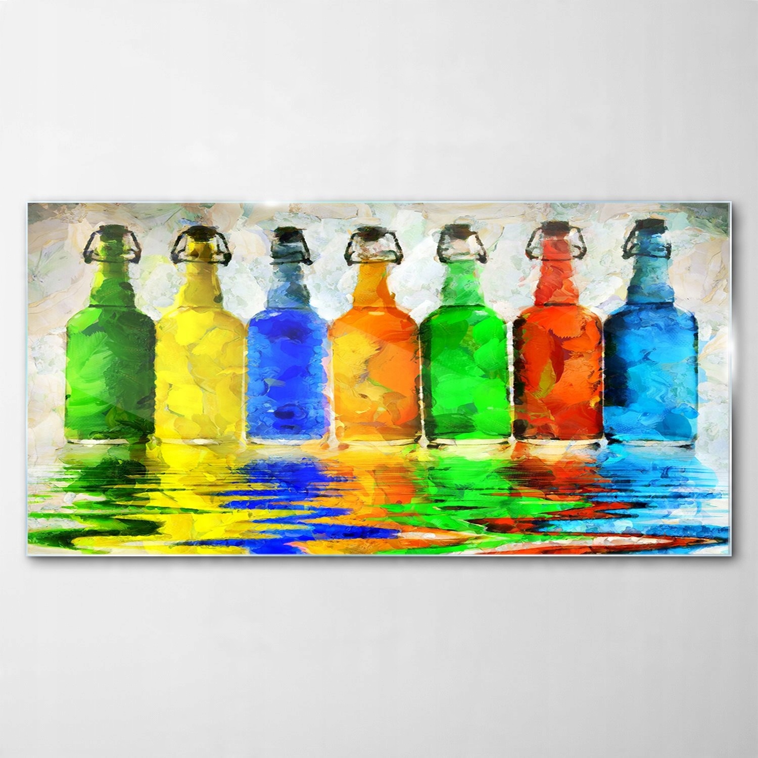 

Hartowany Obraz Szklany Art Sztuka Butelki 100x50