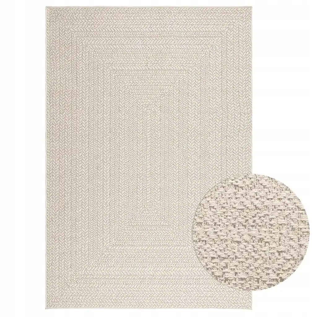 Koberec Zizur krémová 140x200cm jutový vzhled interiér exteriér Krémová 401