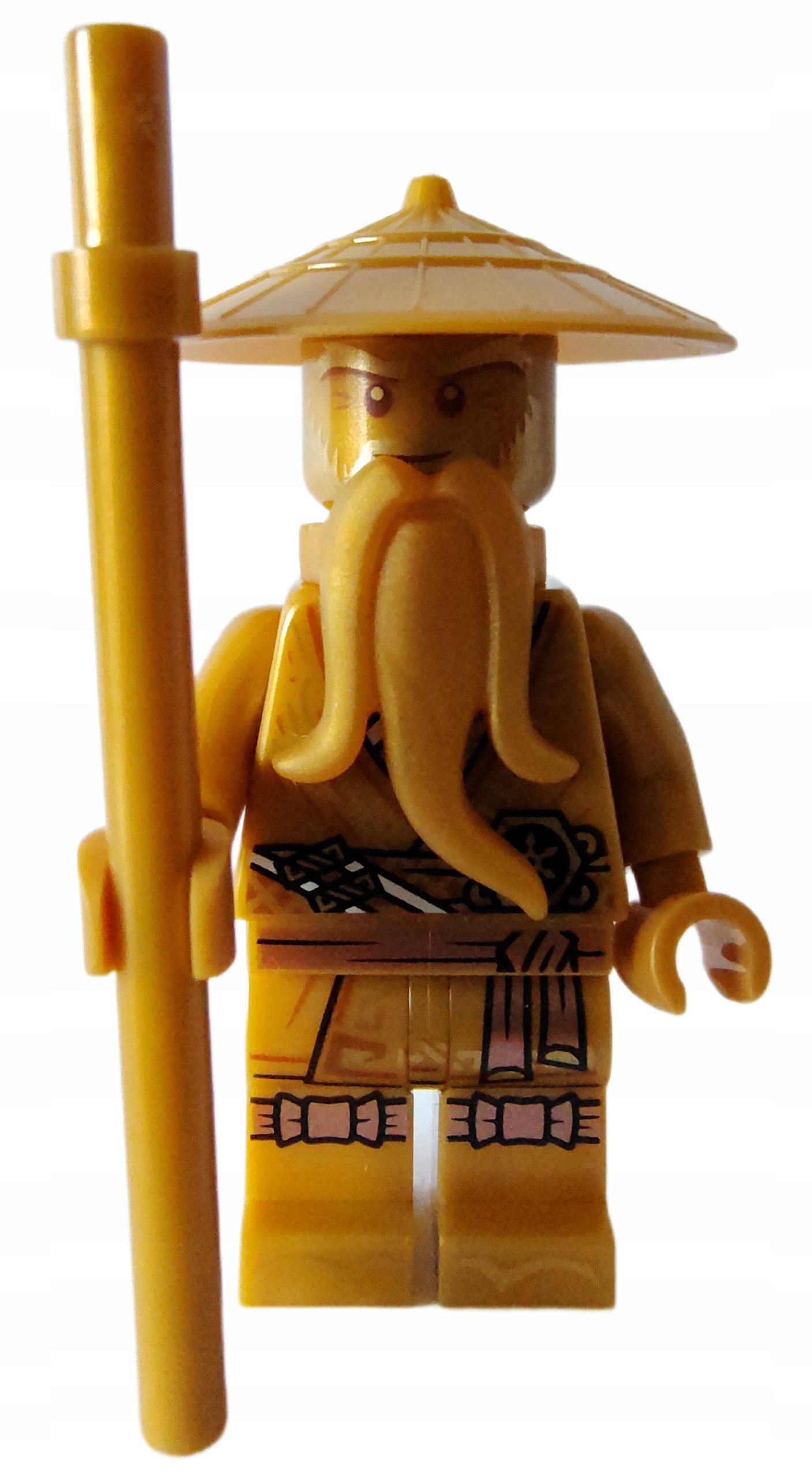 LEGO Ninjago njo658 Złoty Sensei Wu - Golden Ninja NOWE + laska