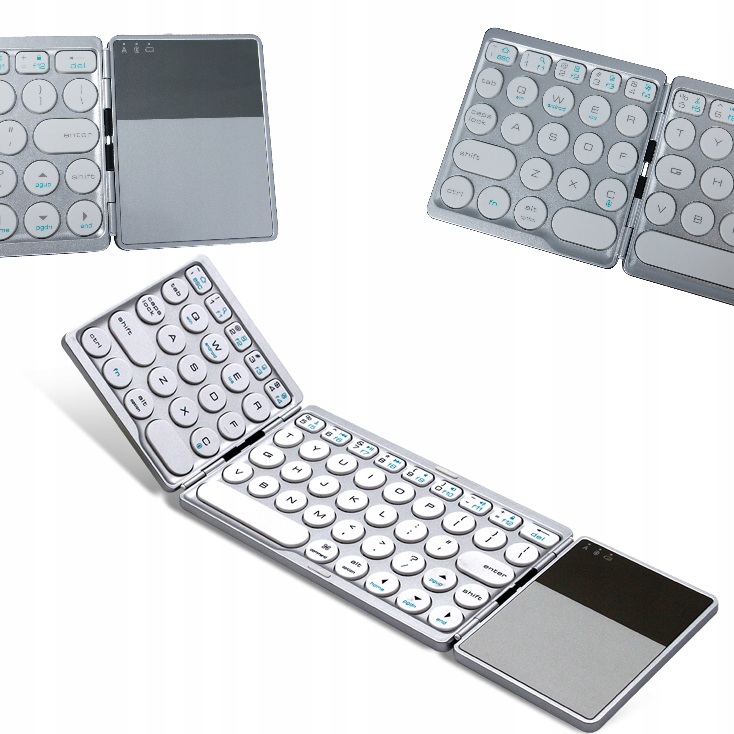 Bluetooth Klávesnice S Touchpadem, Skládací, Přenosná, Qwerty