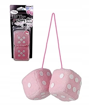 KOSTKI KOŚCI NA LUSTERKO SZYBĘ RÓŻOWA 7CM PINK