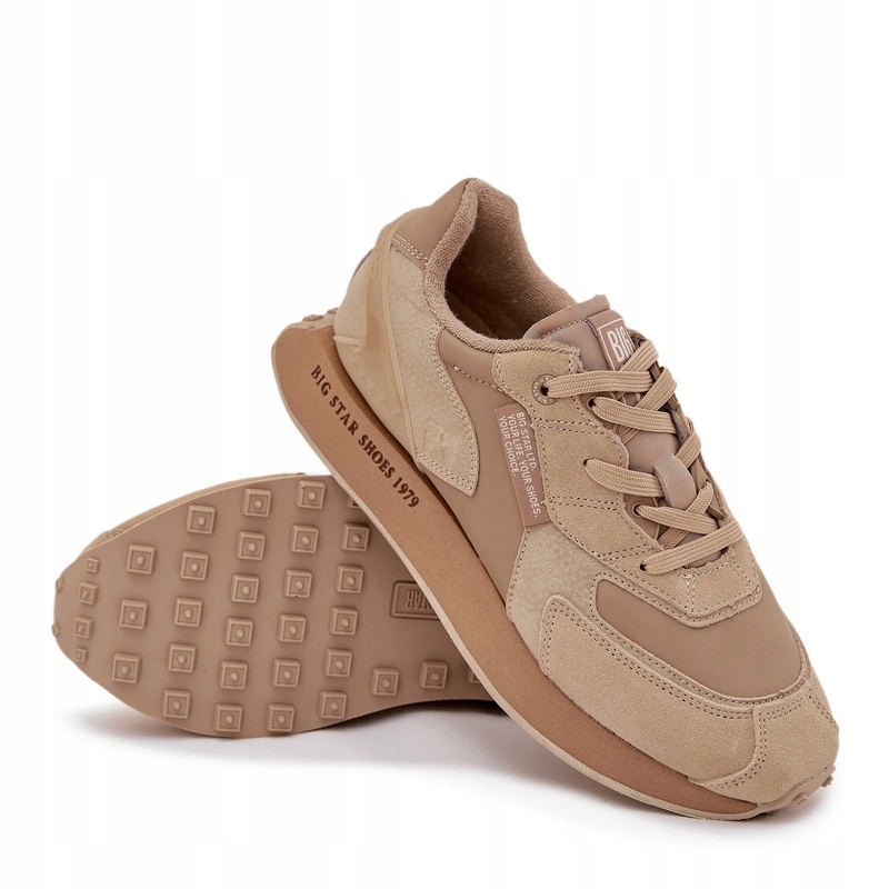 Pánské Kožené Tenisky Big Star OO174298 Hi-poly System Béžové 43