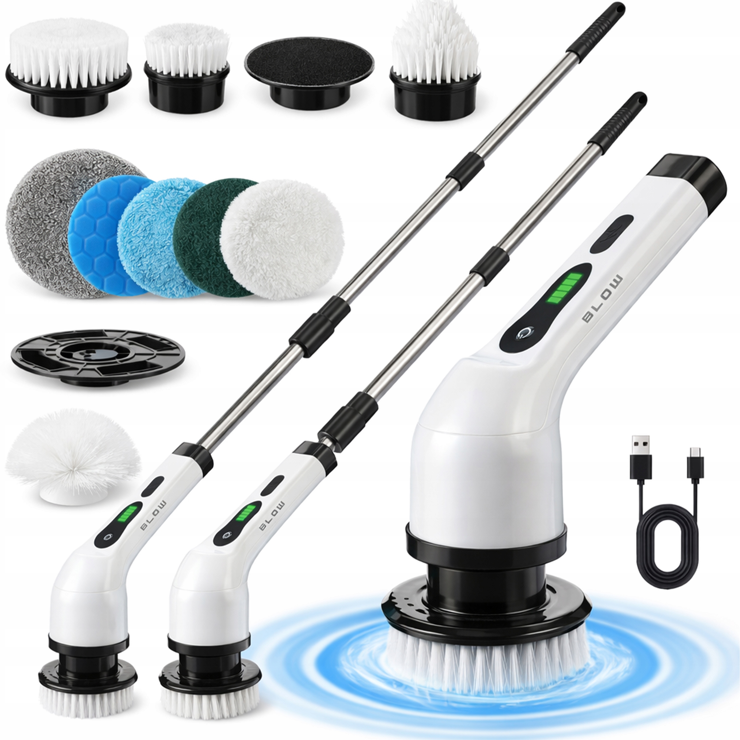 Levně Bezdrátový Elektrický Rotační Čisticí Kartáč Pro Mytí Mopu 9V1