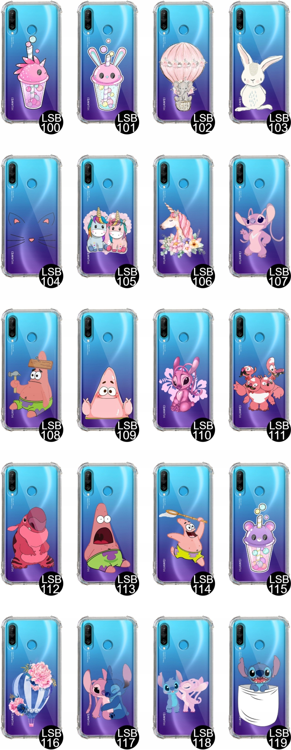 ETUI SHOCK DO HUAWEI P30 LITE STICH SPONGEBOB WZ Dedykowana marka Huawei