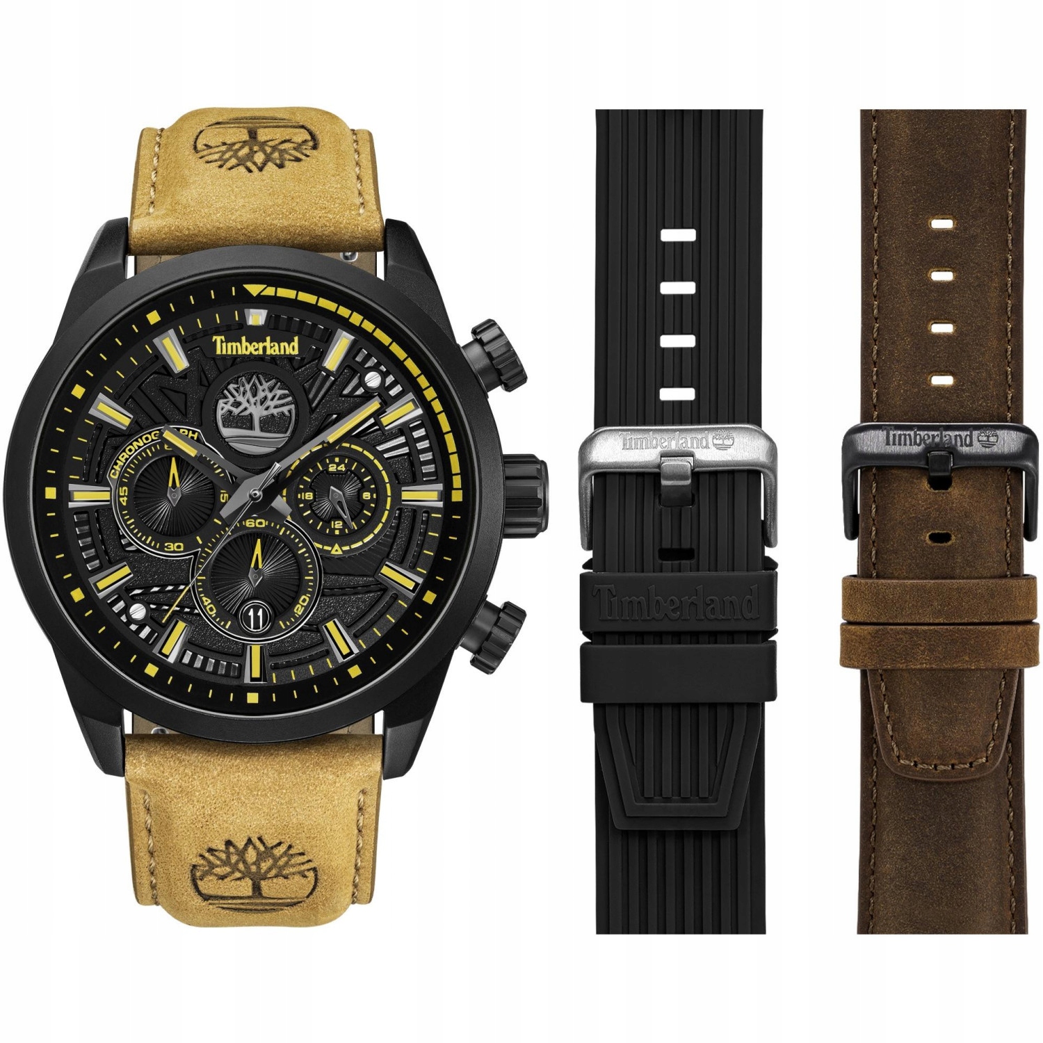 Pánské Hodinky Timberland TBL.TDWGQ00949X0 hnědý řemínek