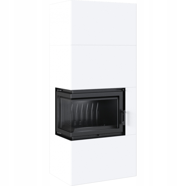 Krbová vložka s nástavbou Kratki Simple Box 8 kW litinová rohová levá bílá