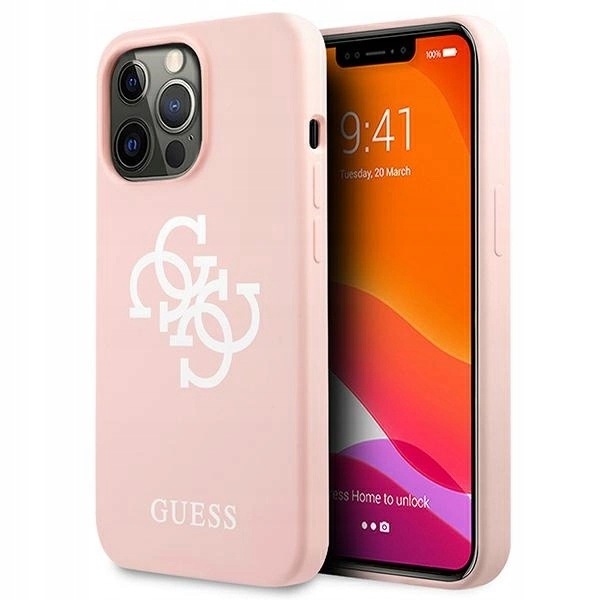 Etui Guess Silicone 4G Logo na iPhone 13 Pro iPhone 13 różowe