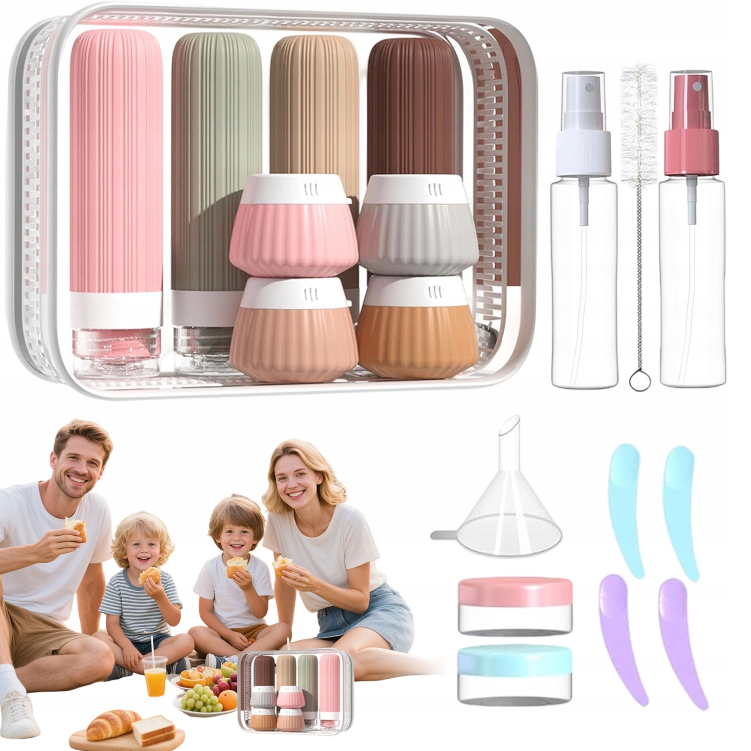 Przenośne Butelki Na Szampon I Żel Pod Prysznic Zestaw Travel Kit