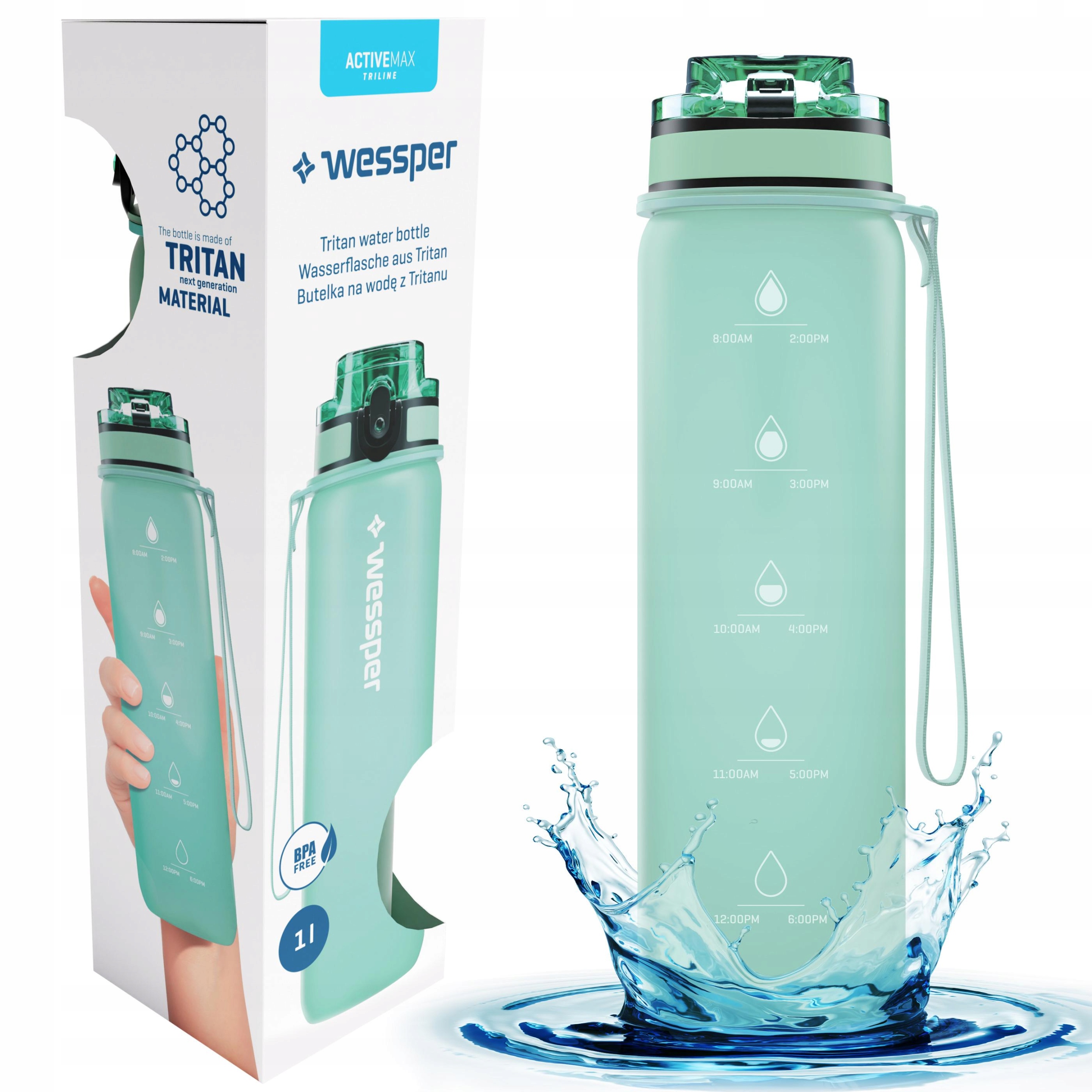 BUTELKA Z MIARKĄ NA WODĘ TRITAN NA OWOCE 1L BIDON