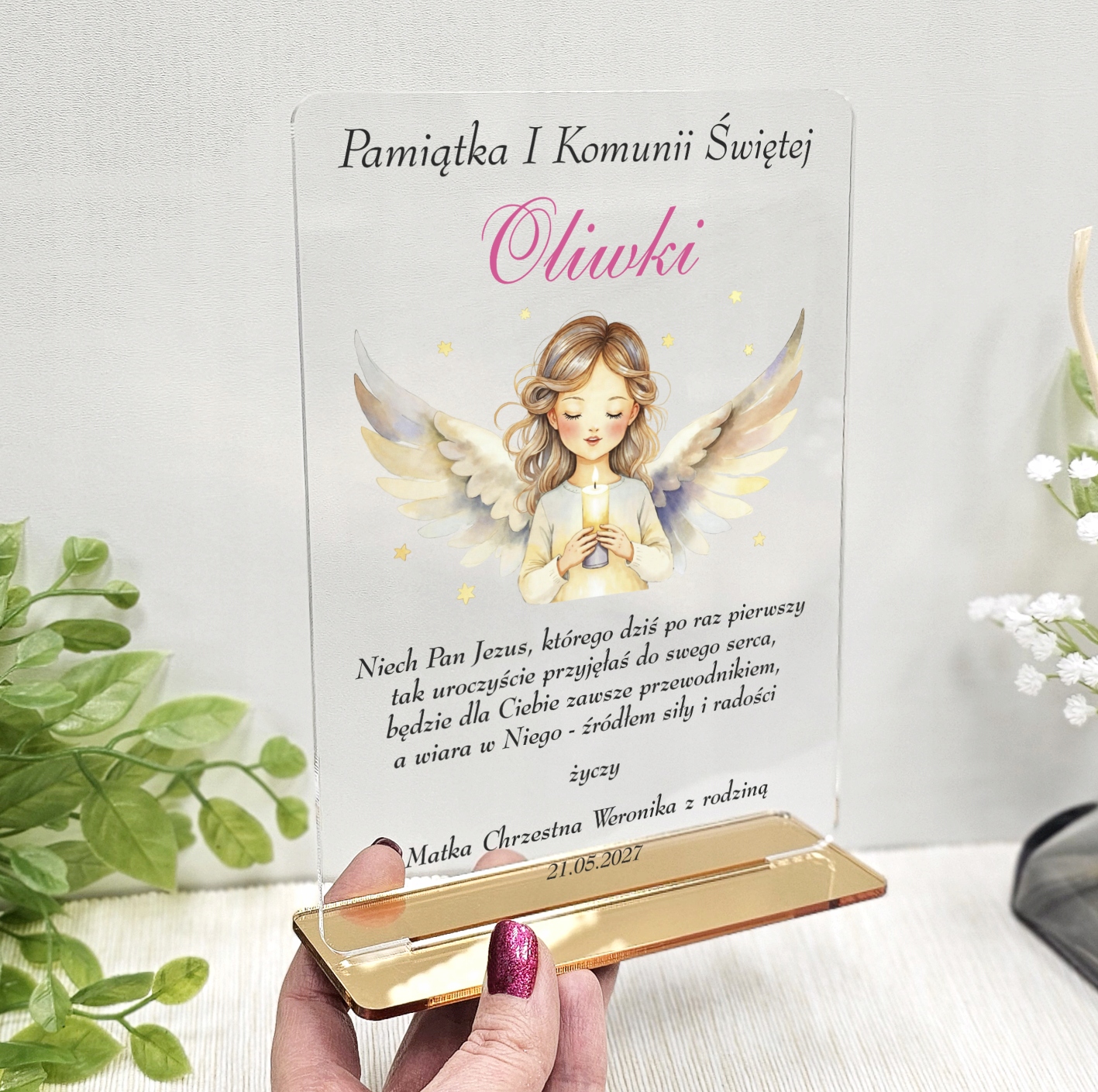 Společenský suvenýr dárek pro dívku na svaté přijímání s přáním Krabička