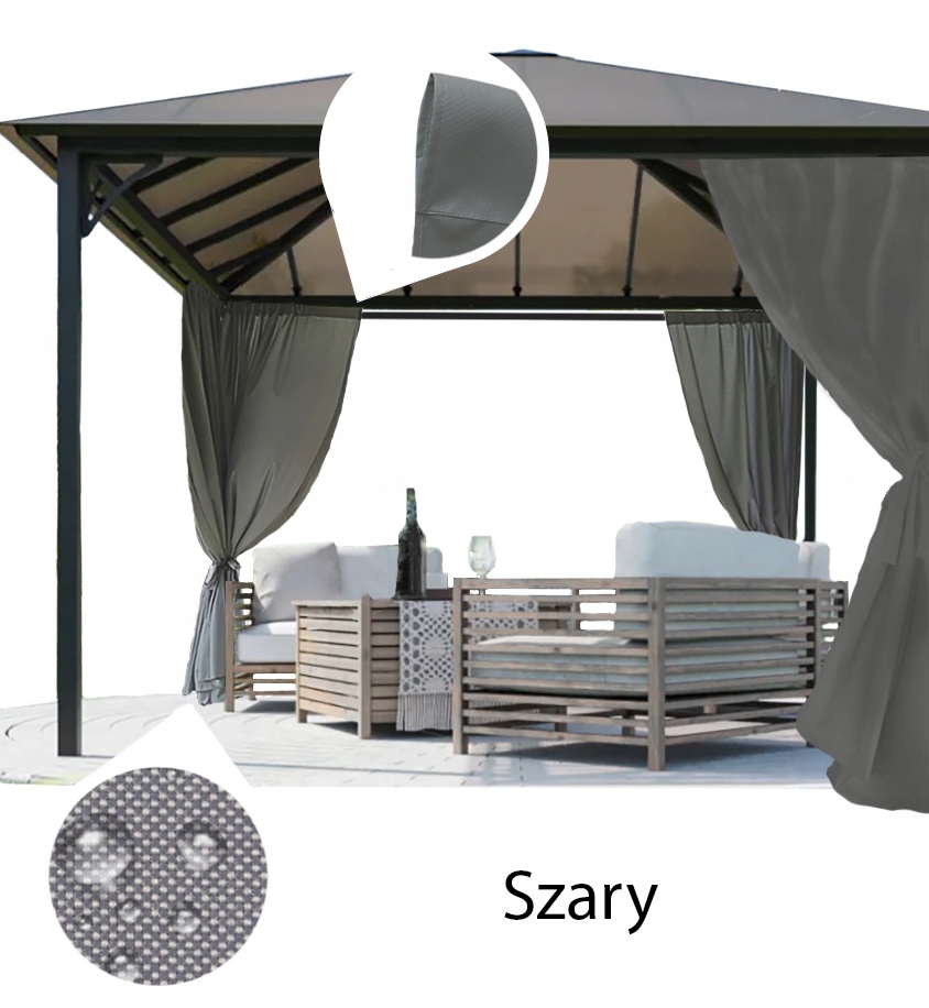 ZASŁONY OGRODOWE WODOODPORNE tunel 270 cm Gramatura 180 g/m²