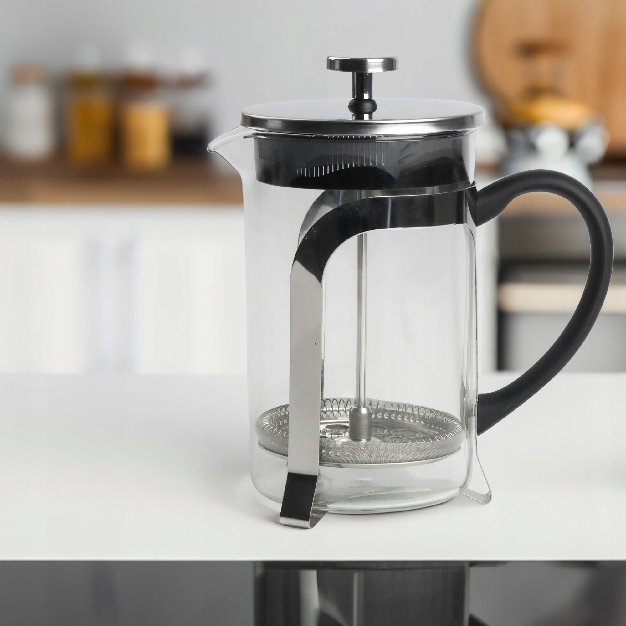 DZBANEK Z ZAPARZACZEM DO KAWY HERBATY ZIÓŁ STALOWY 800 ML FRENCH PRESS