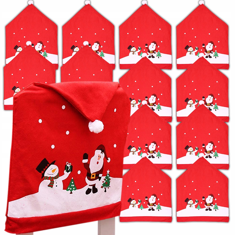 12 x Vánoční Pouzdro Ozdoba Dekorace Dekorace Na Židli Stůl Opěradlo