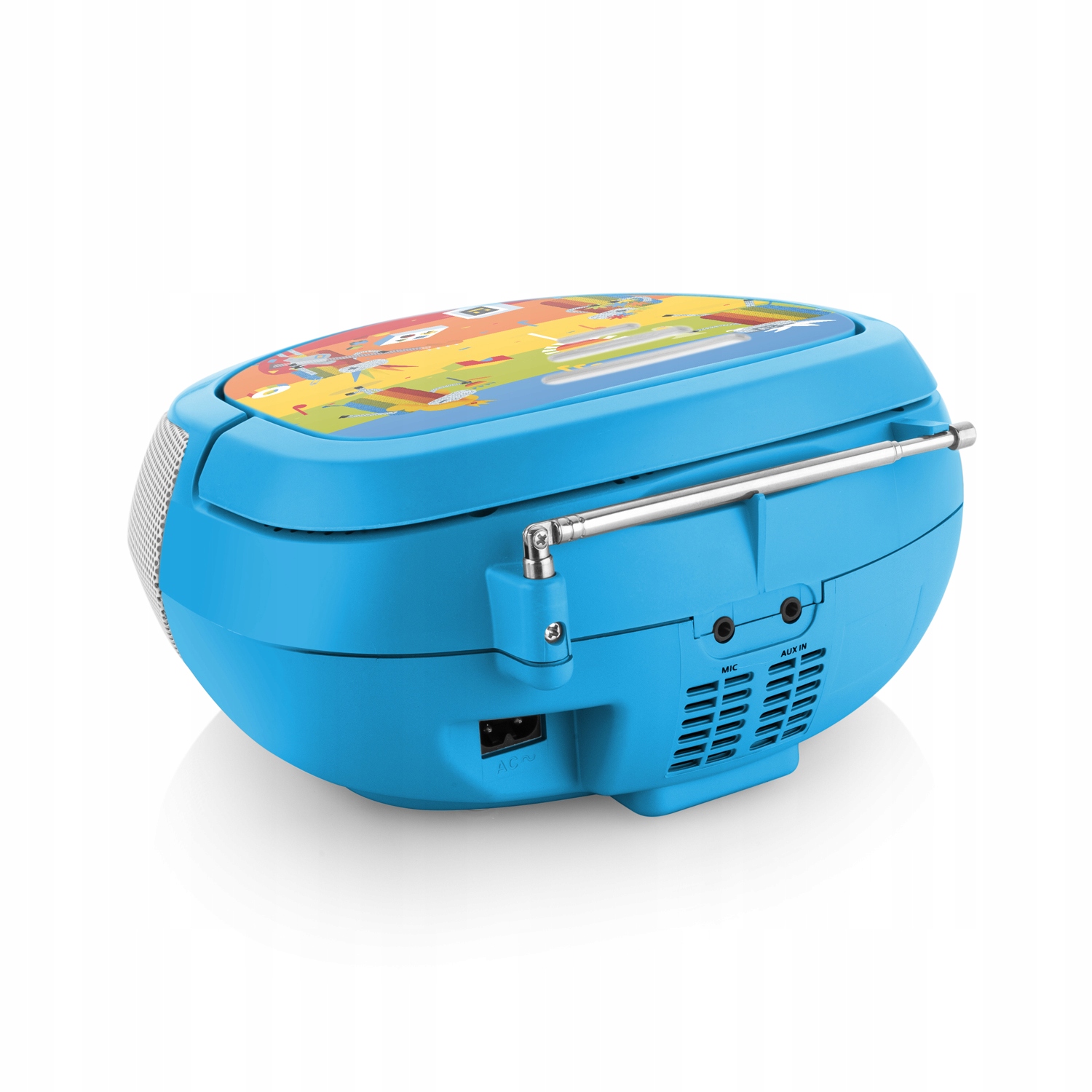 Radio BOOMBOX dla dzieci KARAOKE MIKROFON CD USB Model GOG-DECKOPREHRAVACB