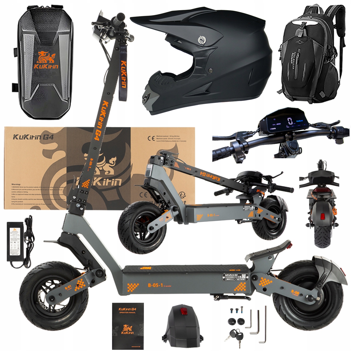 KuKirin G4 Skládací elektrická vozidla 2000W 70KM/H 60V 20Ah 75km Dárek