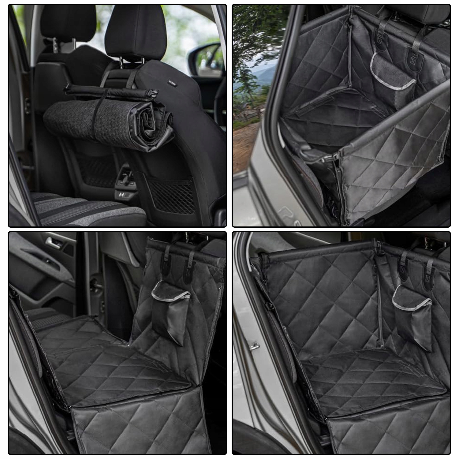 Levně Univerzální autosedačka pro domácí mazlíčky, nastavitelná, Oxford 600D, Pp bavlna, 44x32x20cm, černá