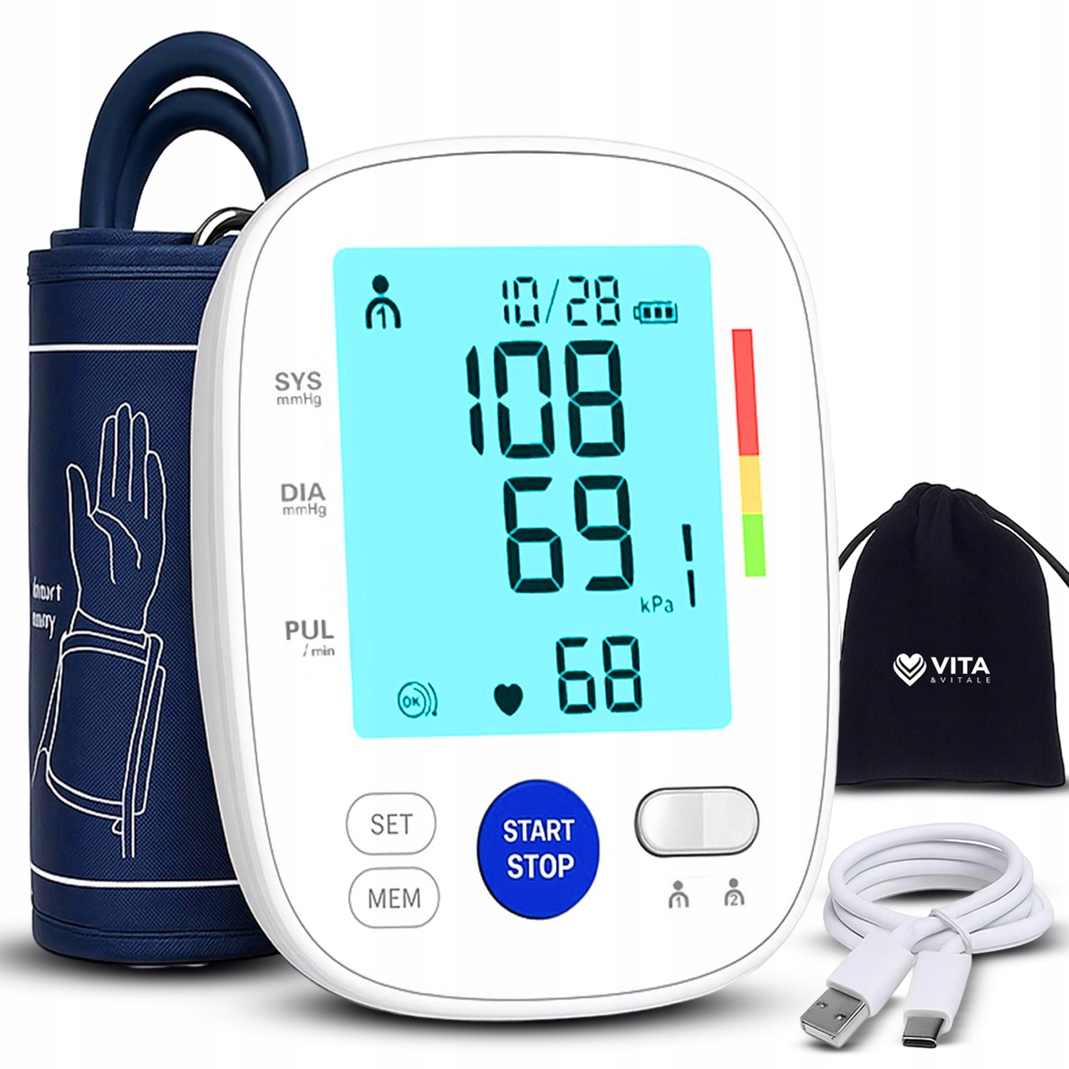 Ciśnieniomierz Naramienny Mówi Po Polsku Na Baterie Automatyczny Arytmia