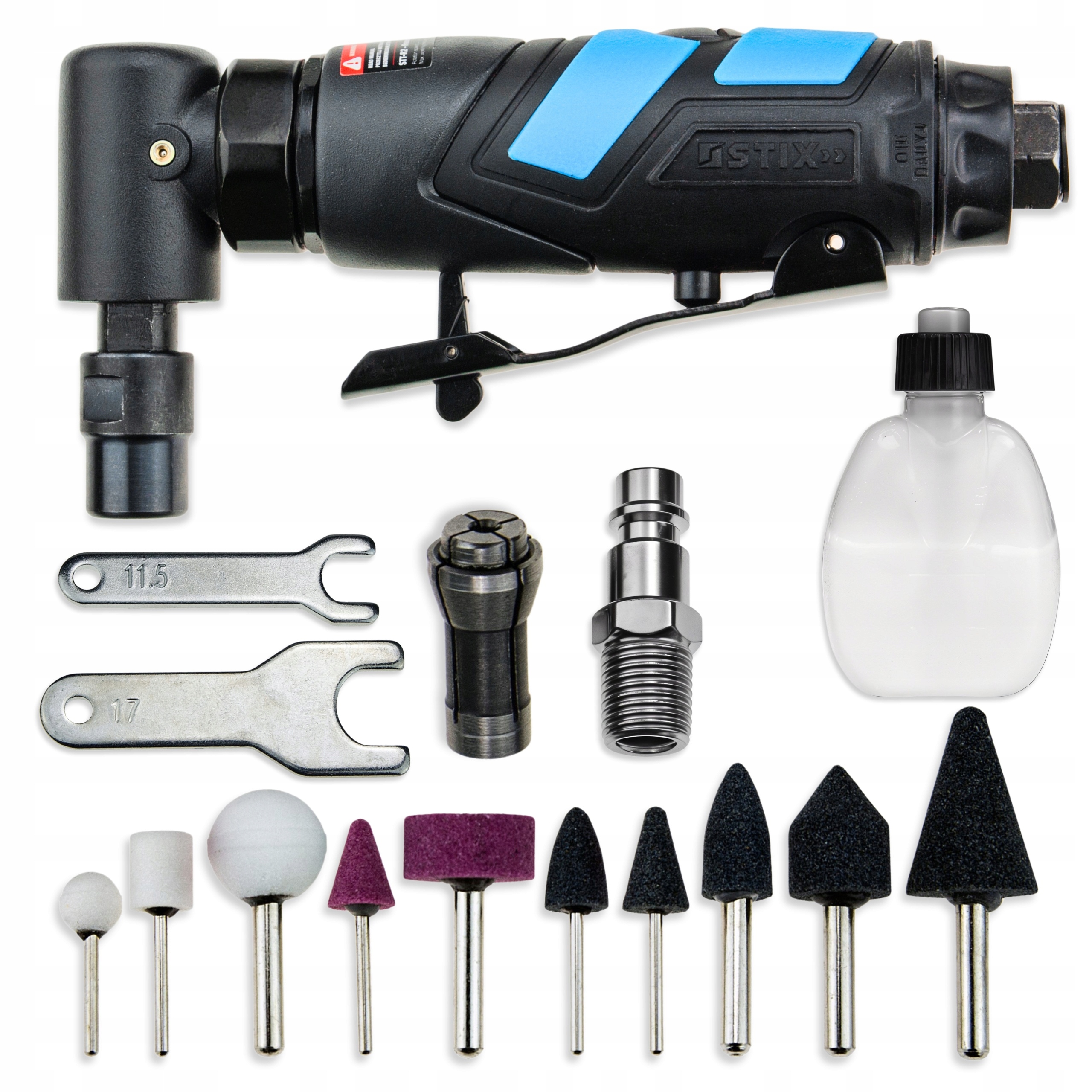 Pneumatická Úhlová Bruska Stopková 6 MM 1/4'' S Příslušenstvím Stix