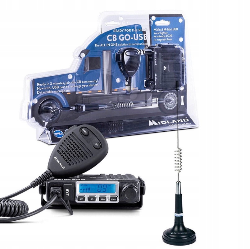 RADIO MIDLAND CB GO M MINI USB ANTENA LC29 ZESTAW