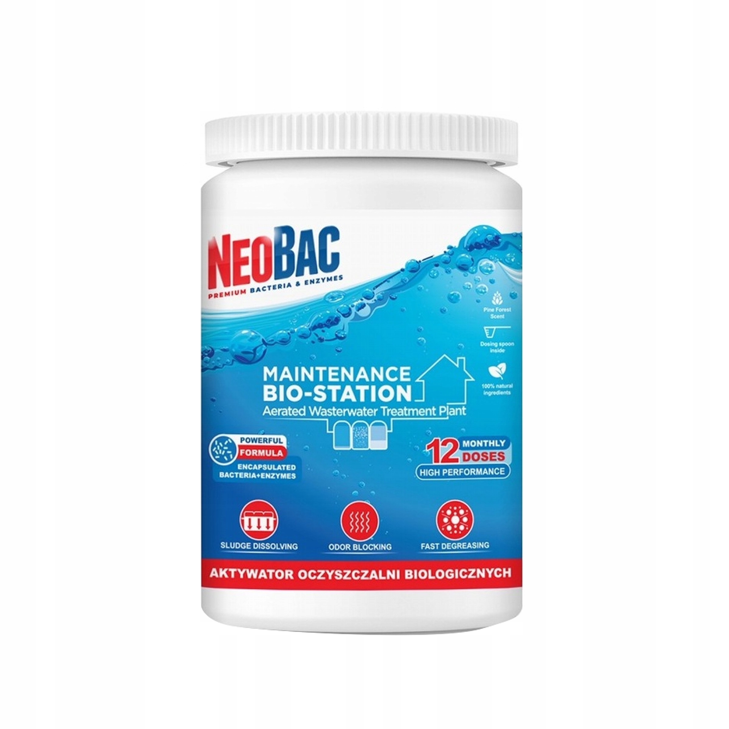 Bakterie Tlenowe Oczyszczalnia NeoBac Bio-Station Odtłuszczacz Antyodor 1KG