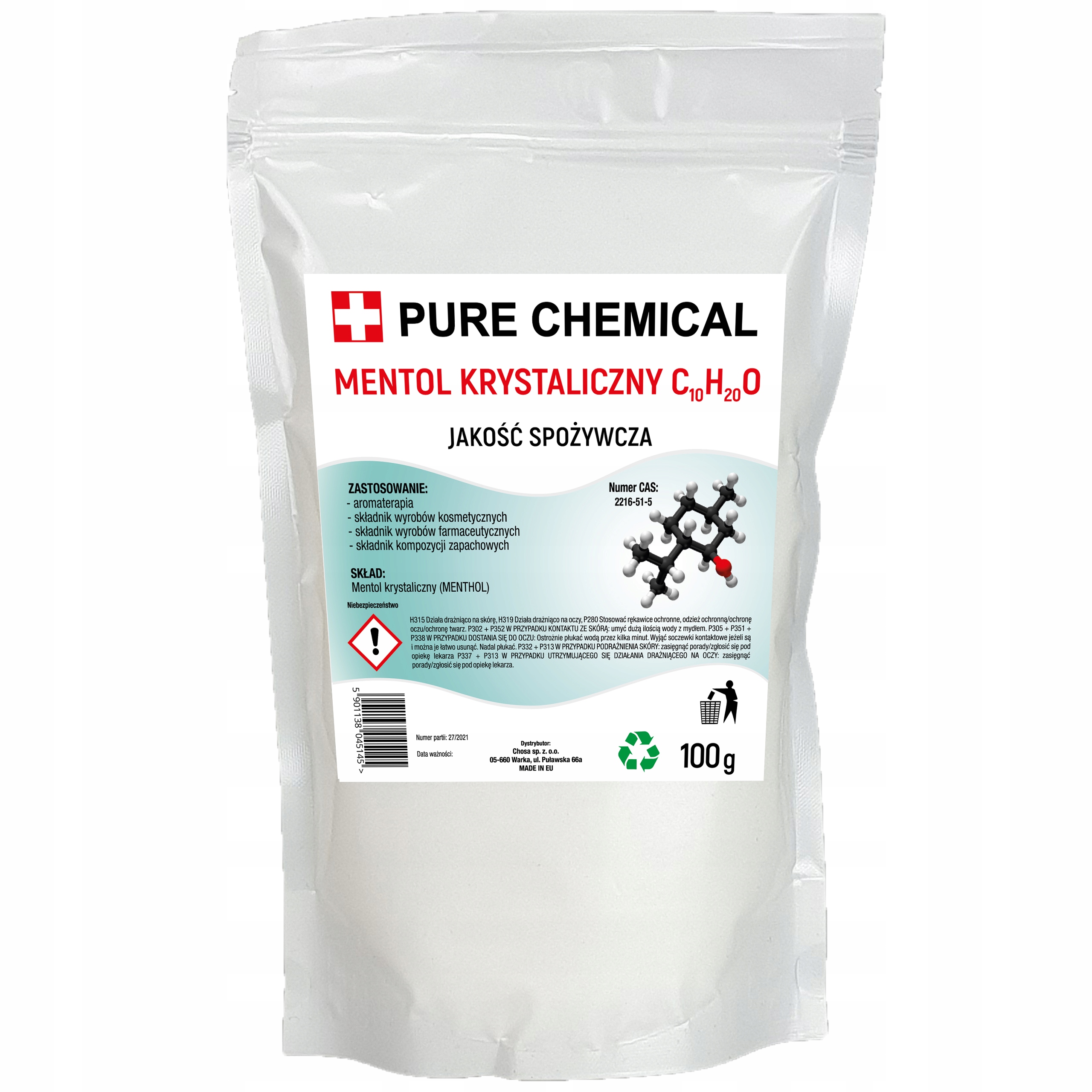 

Kryształki Mentolu Czysty Mentol Do Sauny 100 gram